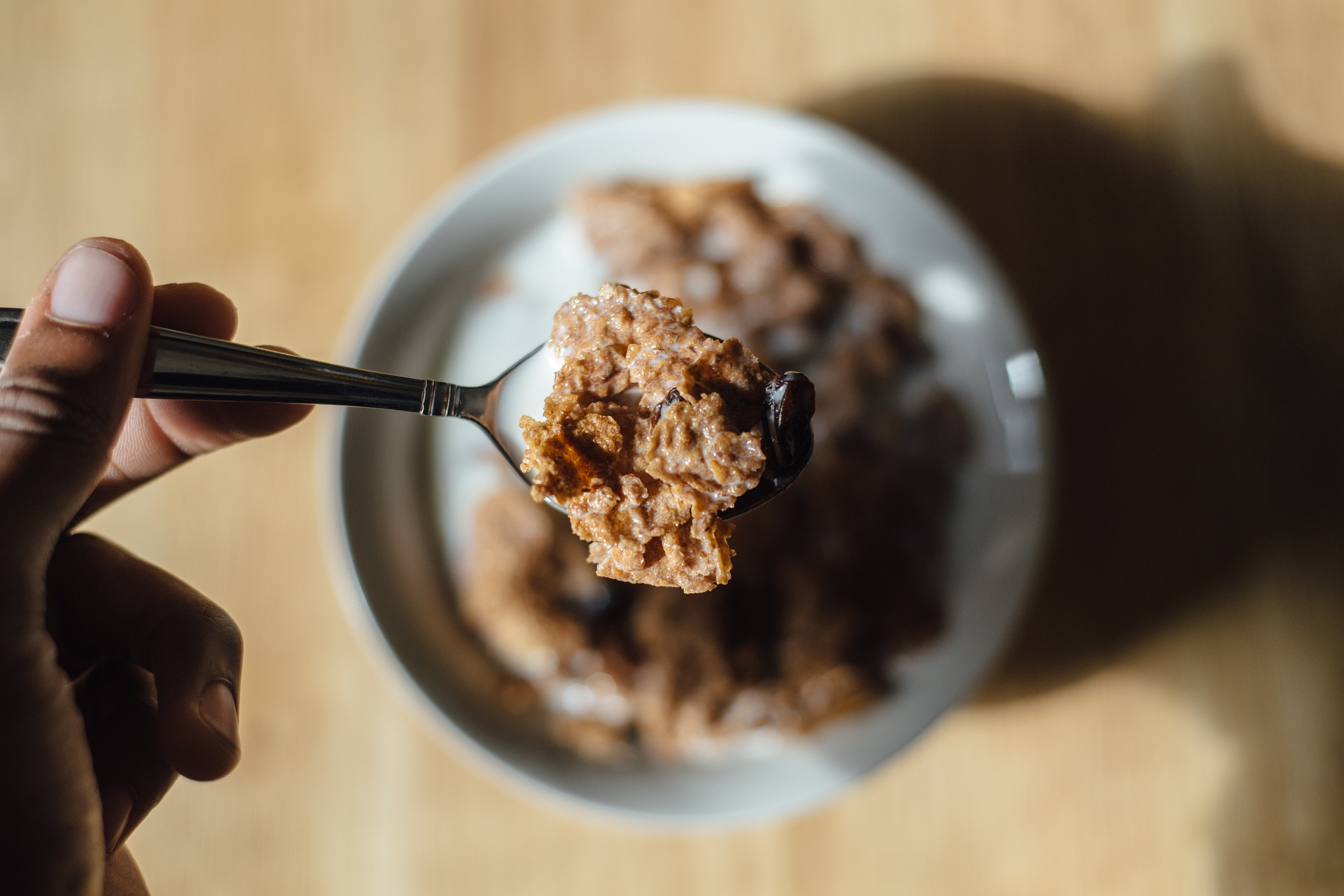 Preparing for an Interview-eating breakfast