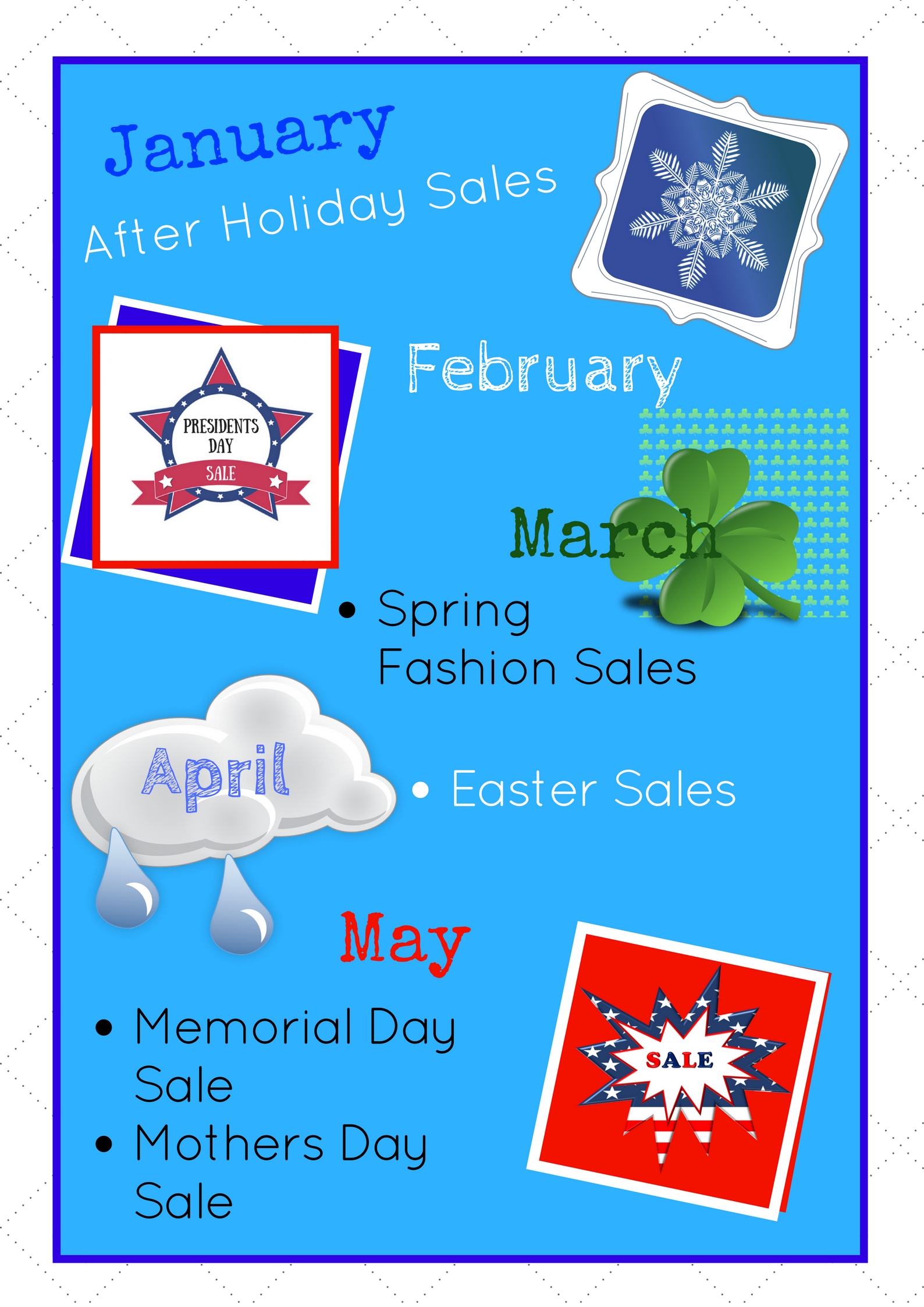 January- May Shopping Calendar