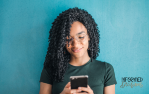 Girl looking at her phone. 